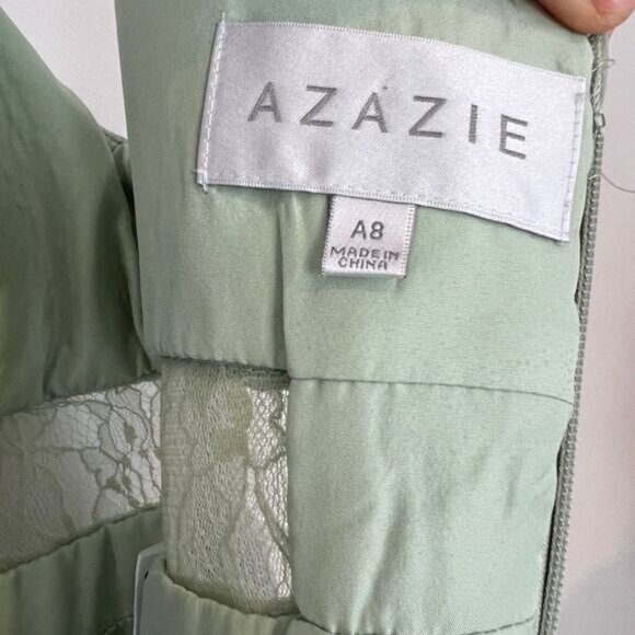 Azazie Mint Green Maxi Dress - Picture 6 of 16